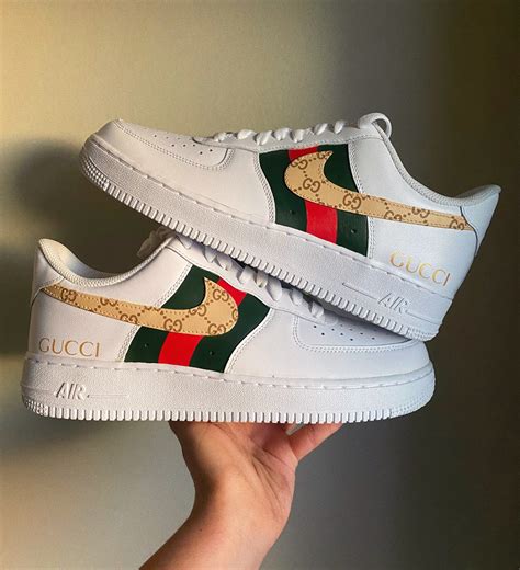 custom nikes gucci bag|Gucci Nike air force shoes.